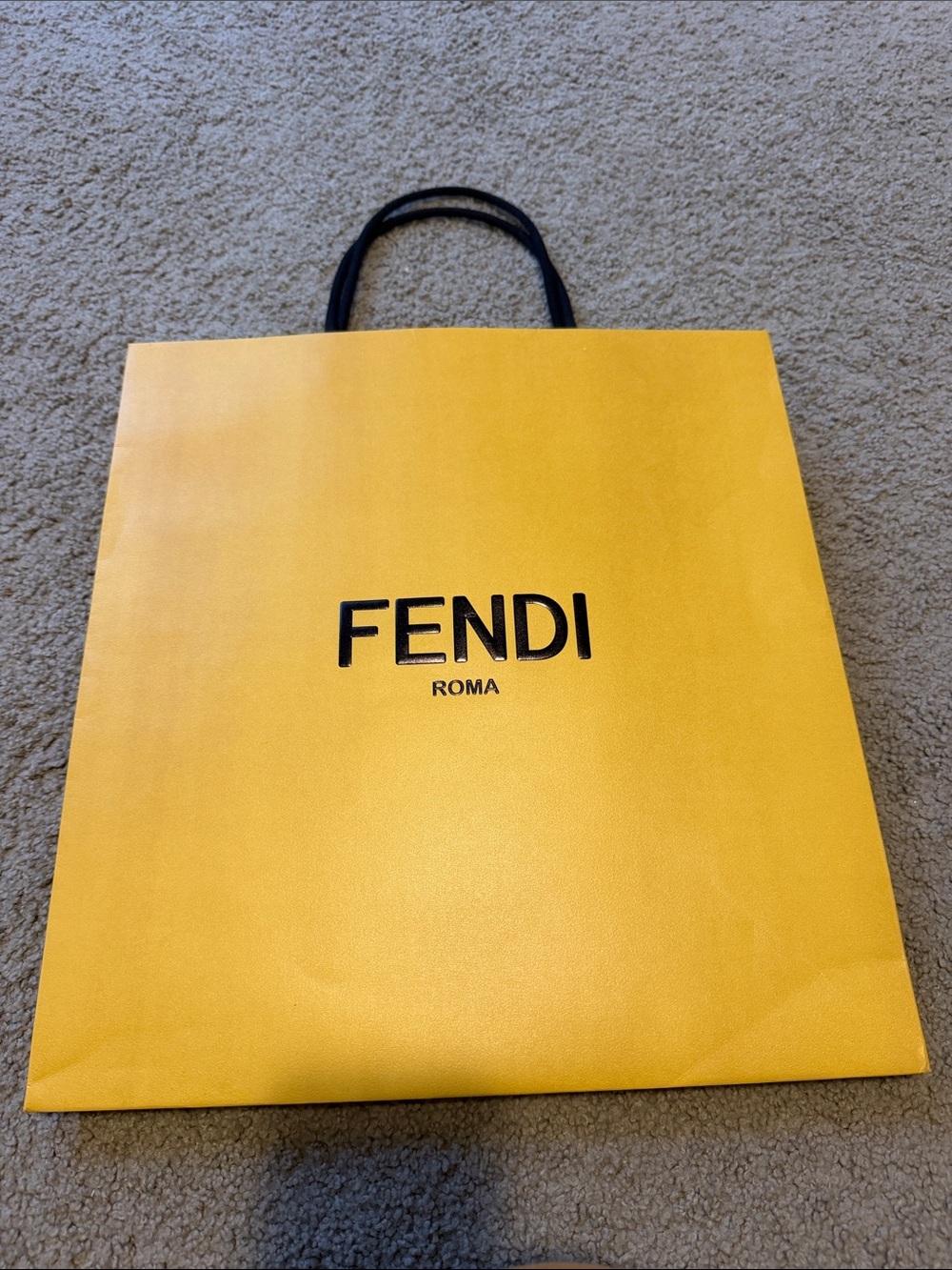 Fendi Yellow Tote with Black Handles